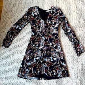 V neck floral A-line dress